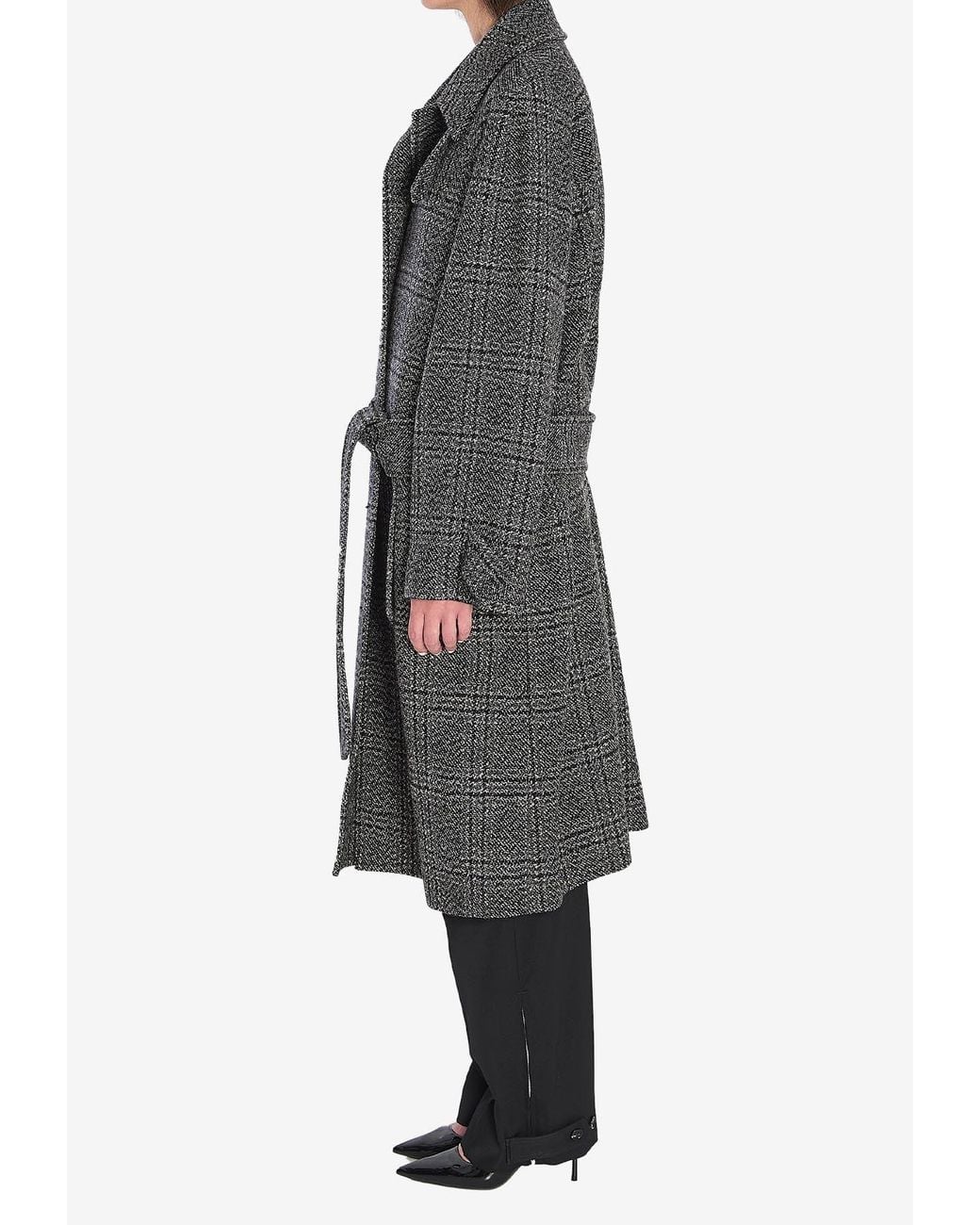 Balenciaga Black One Layer Raglan Wool Coat