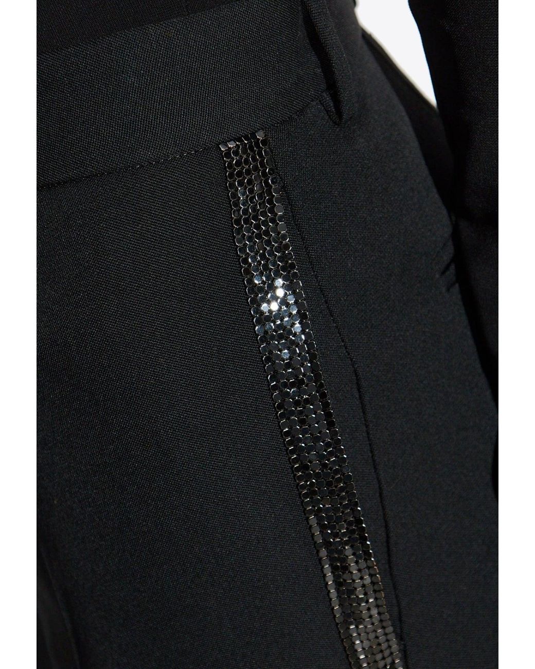 Versace Black Sequin Stripes Pants