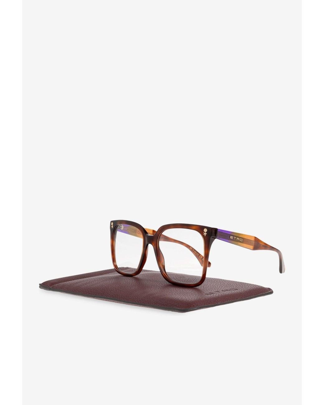 Etro Multicolor Tortoiseshell Logo Square Glasses