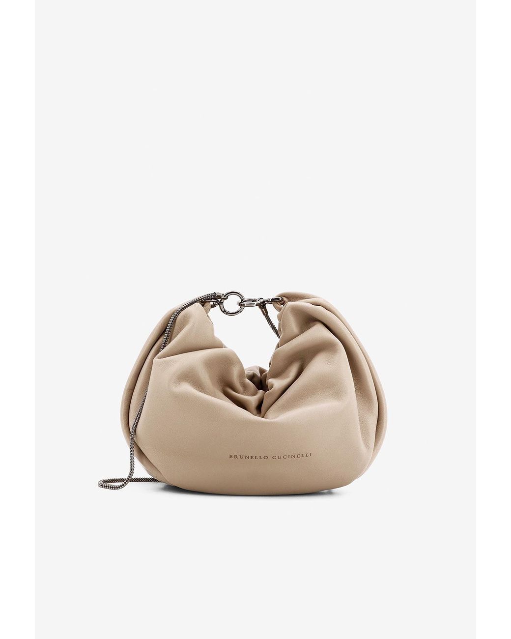 【関税＆送料込み】Brunello Cucinelli 'Hobo Brioche' Crossb Suede Brioche Hobo bag for Woman in Ivory | Brunello Cucinelli