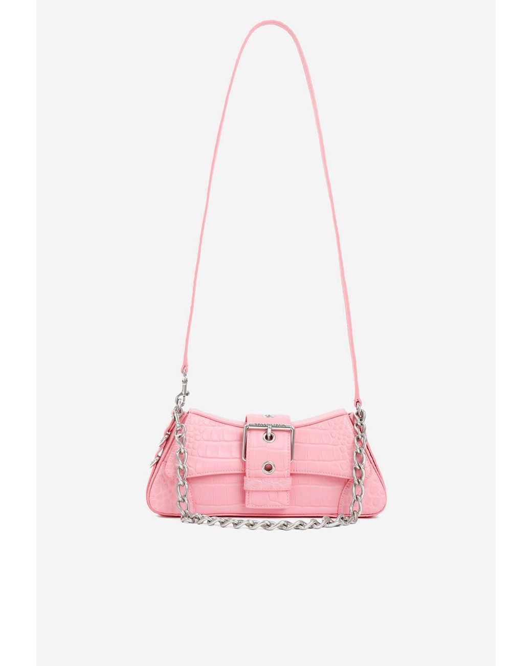 Balenciaga Lindsay Bag In Croc Embossed Leather in Pink | Lyst UK