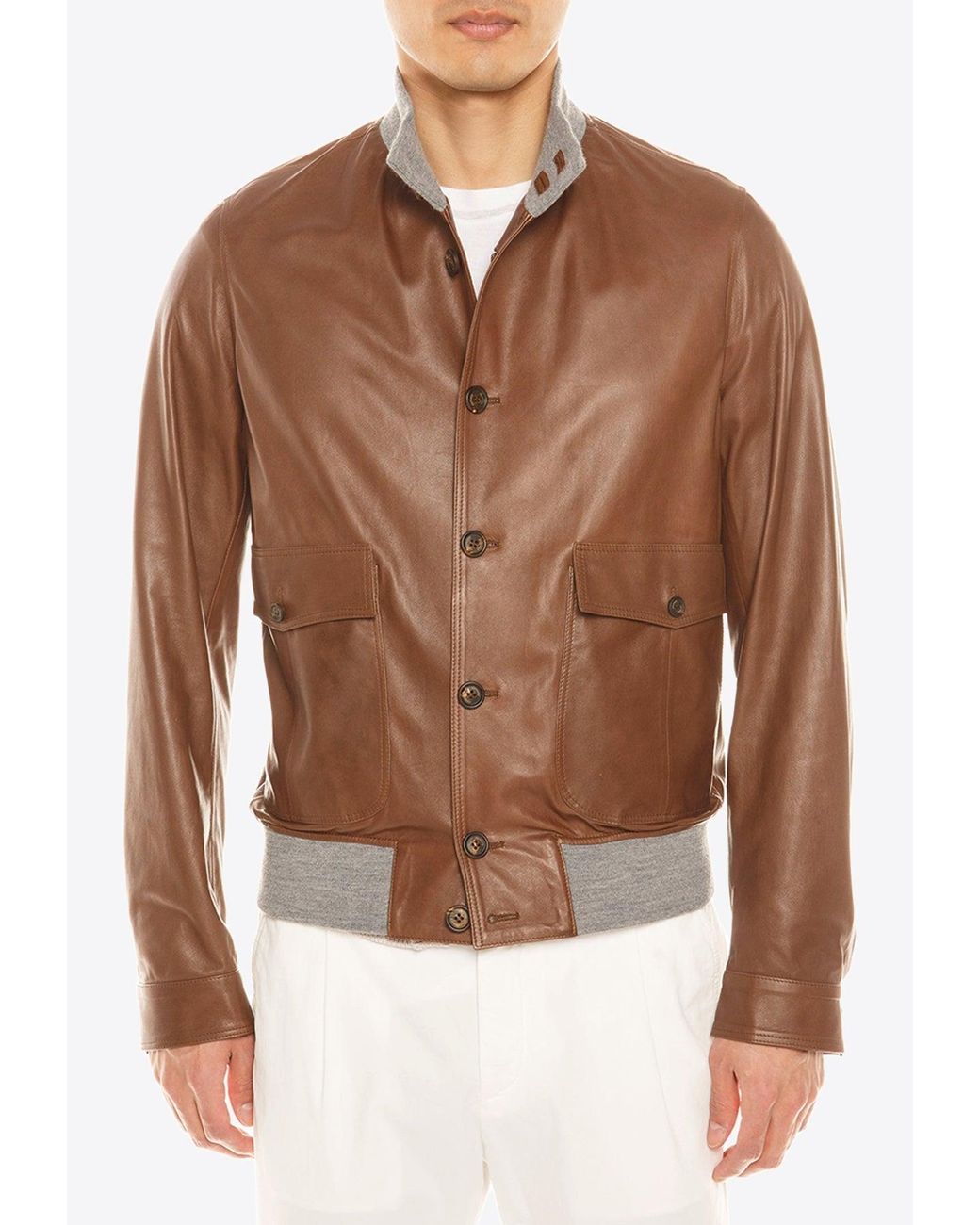 Eleventy Brown Suede Bomber Jackets for men