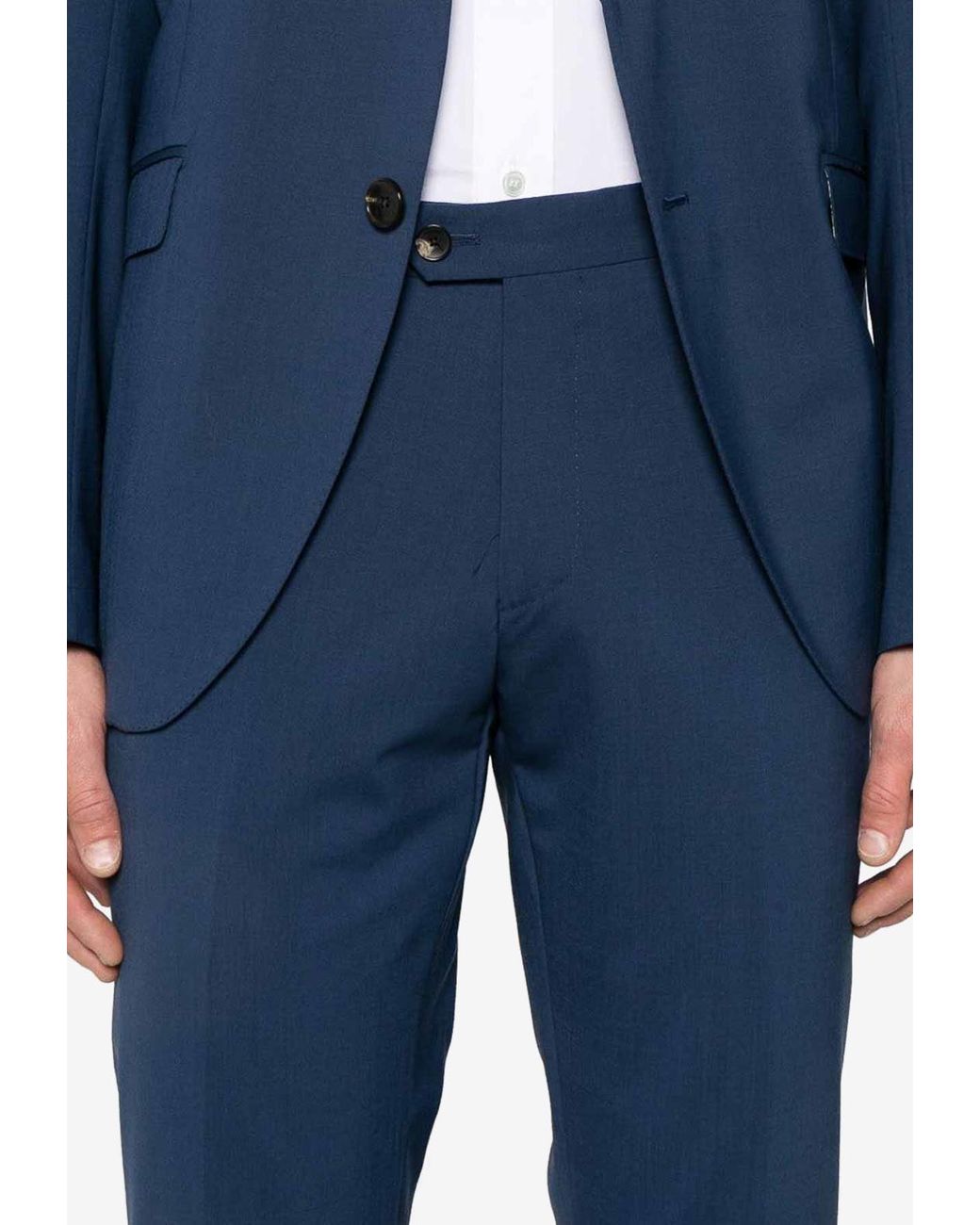 Etro Blue Single-Breasted Tailored Suit for men