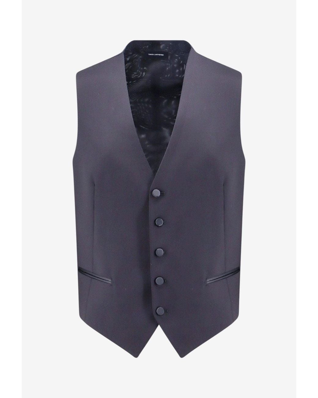 Tagliatore Blue Five-Button Formal Vest for men