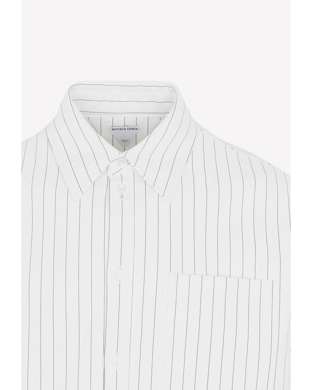 口コミ BOTTEGA VENETA メンズホワイトシルバープリントシャツ Y