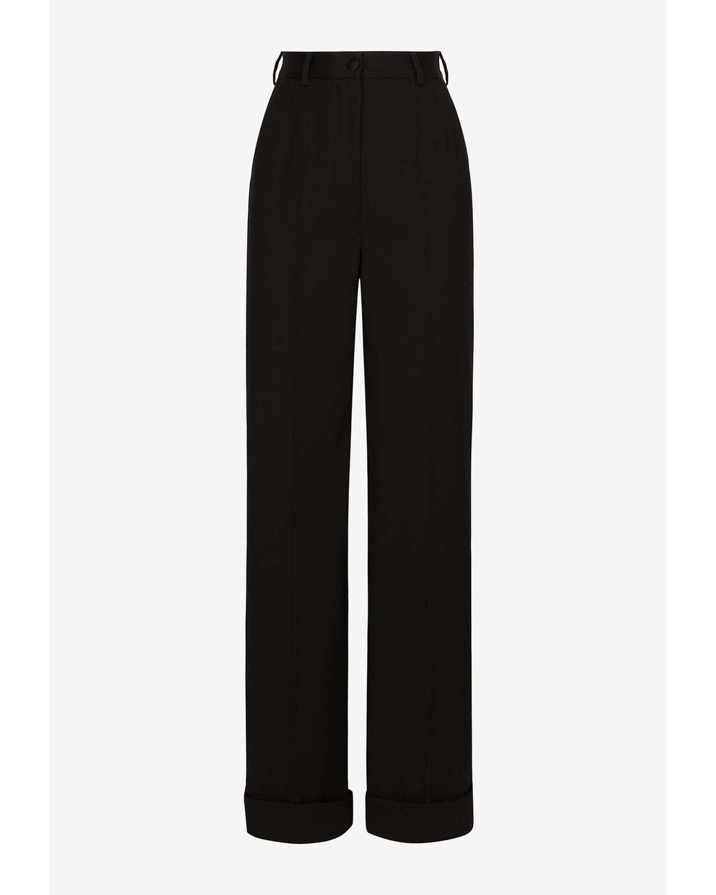 Dolce & Gabbana Black Flared Wool Pants