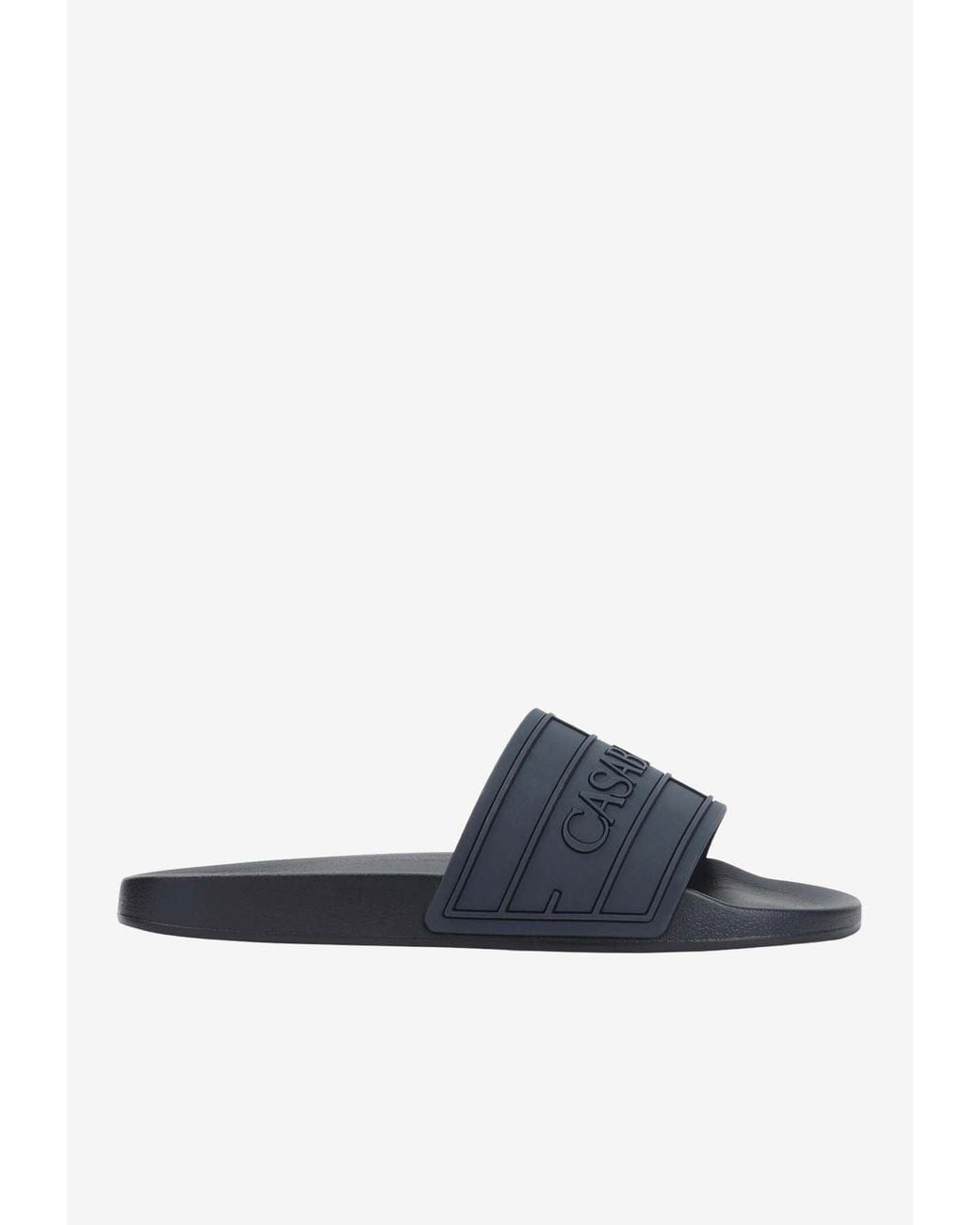 Casablanca Blue Logo Pool Slides for men