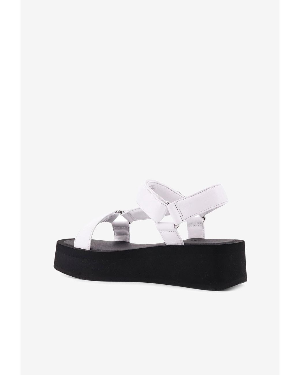 Tory Burch White Mellow Leather Flatform Sandals
