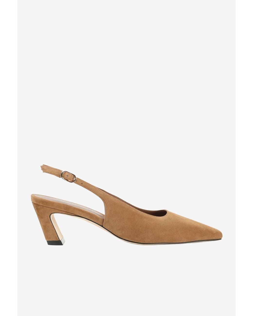 Stuart Weitzman White Stassi 50 Slingback Suede Pumps