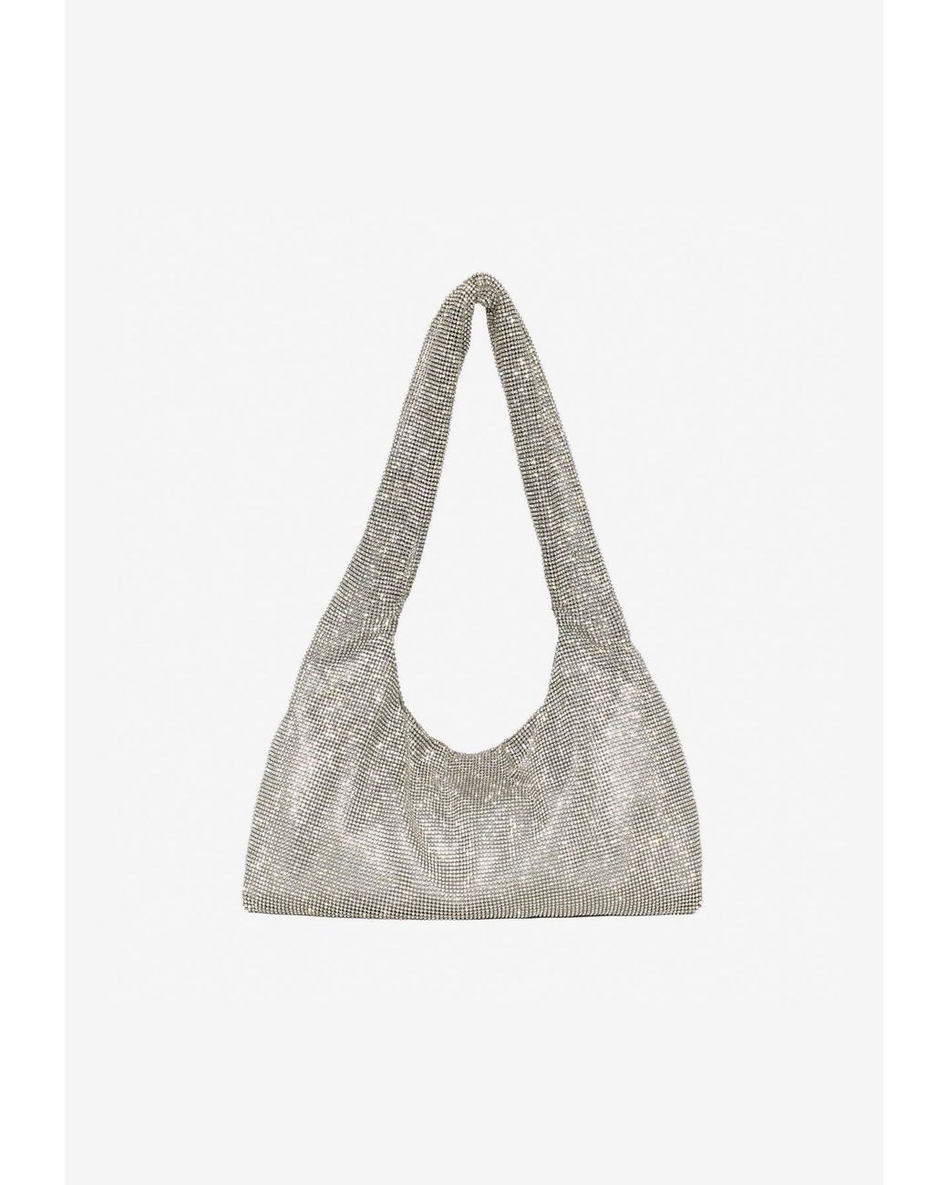 Kara Crystal Mesh Shoulder Bag in White Lyst