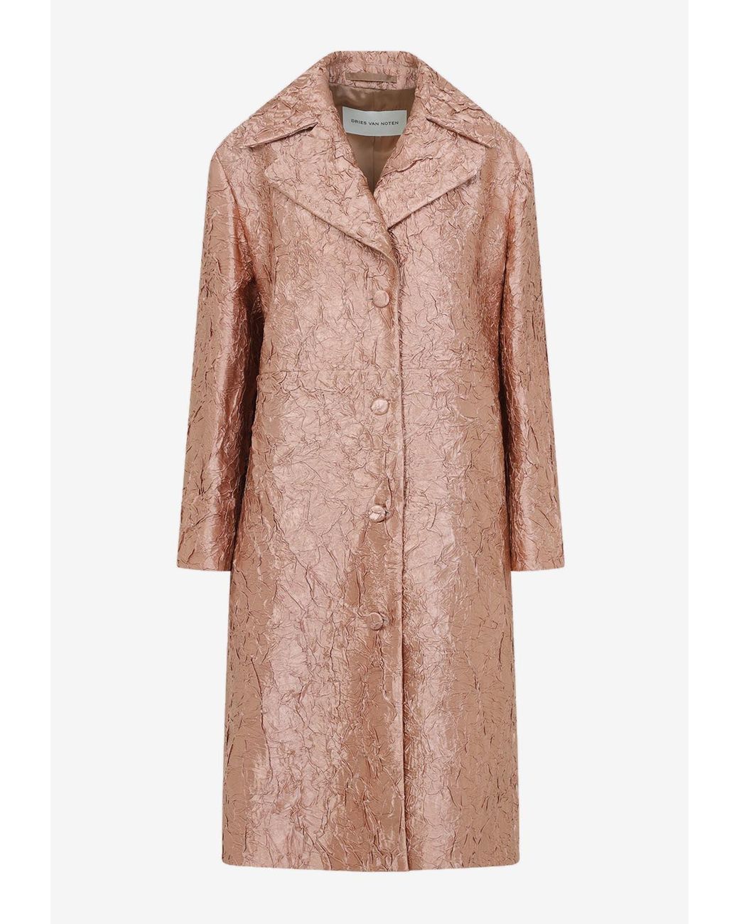Dries Van Noten Pink Ricca Single-Breasted Coat
