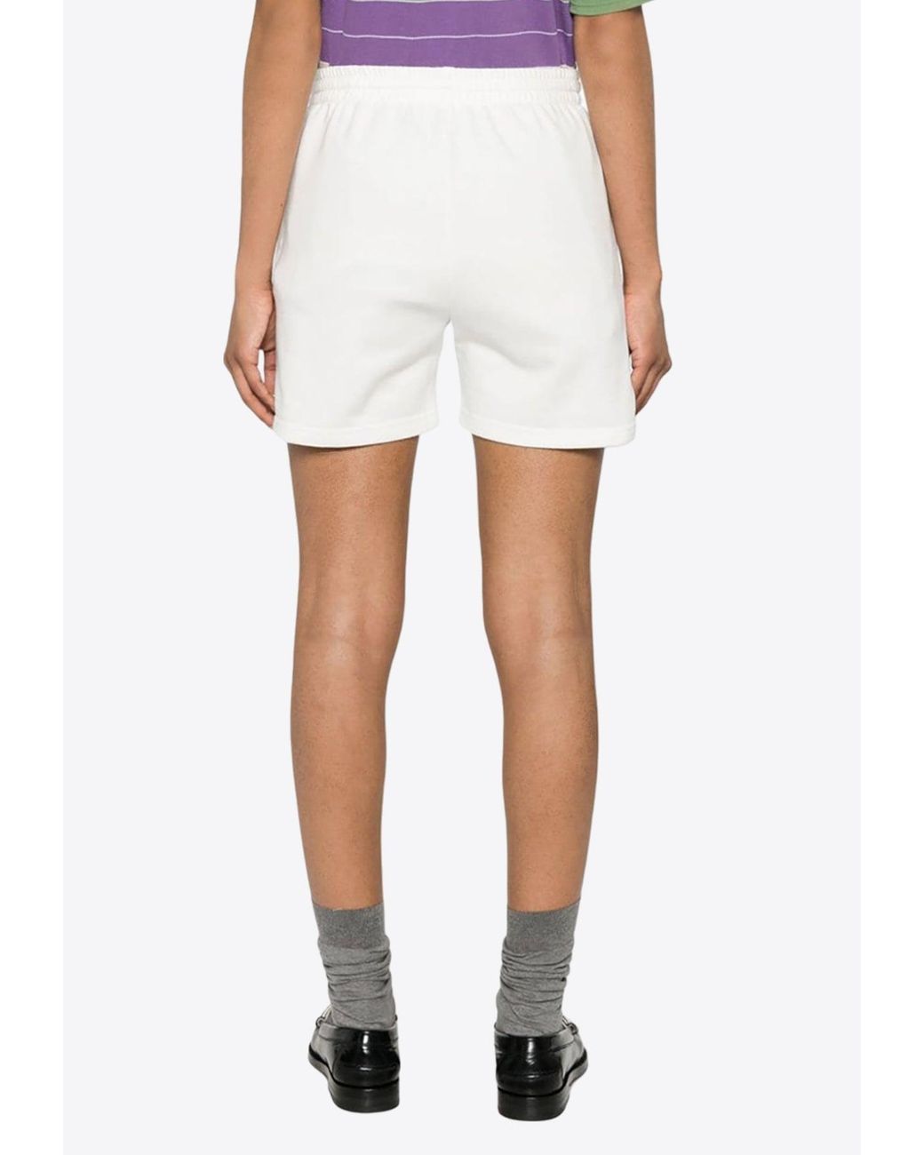 P.A.R.O.S.H. White Logo-Embroidered Drawstring Shorts