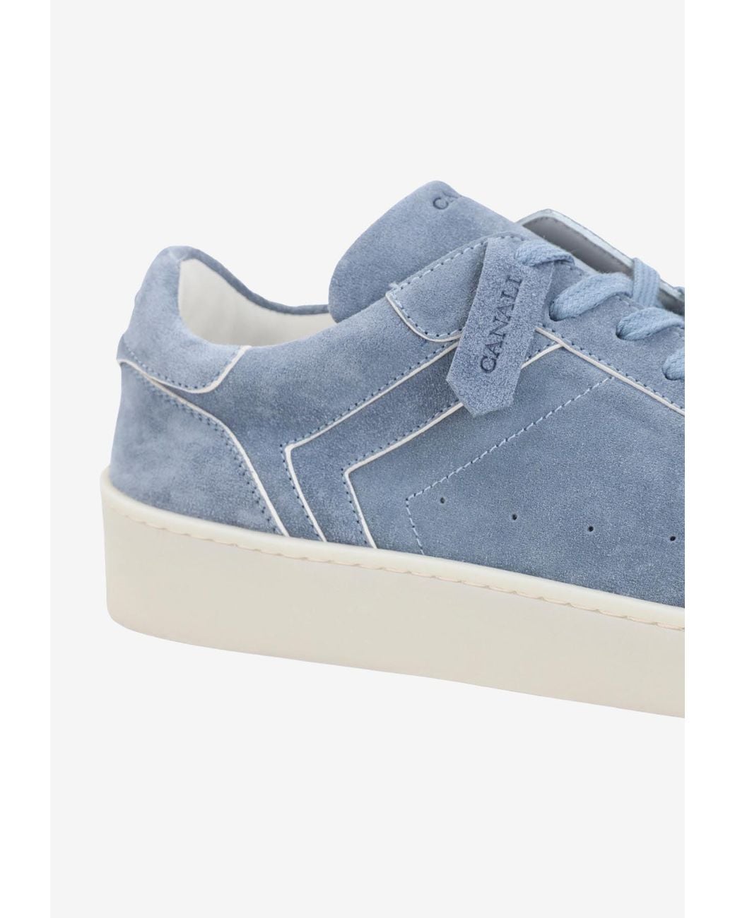 Canali Blue Suede Leather Sneakers for men