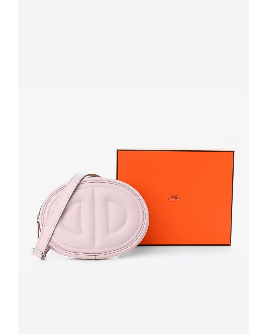 Hermès In-the-loop Verso Belt Bag In Mauve Pale And Menthe Swift