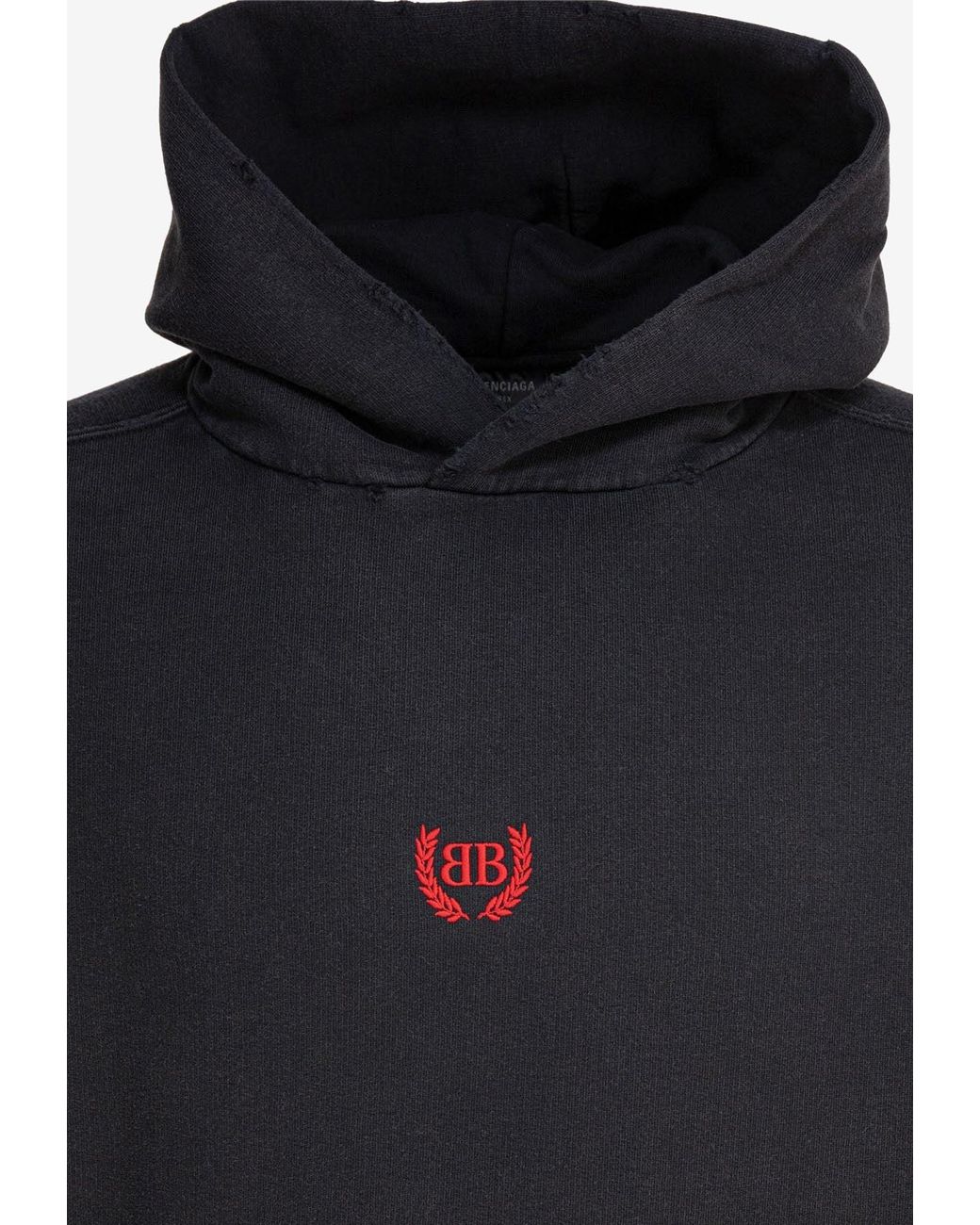 【関税込み】BALENCIAGA \"Boxy Laurel Classic\" hoodie Laurel Classic Hoodie Medium Fit in Faded Black | Balenciaga US
