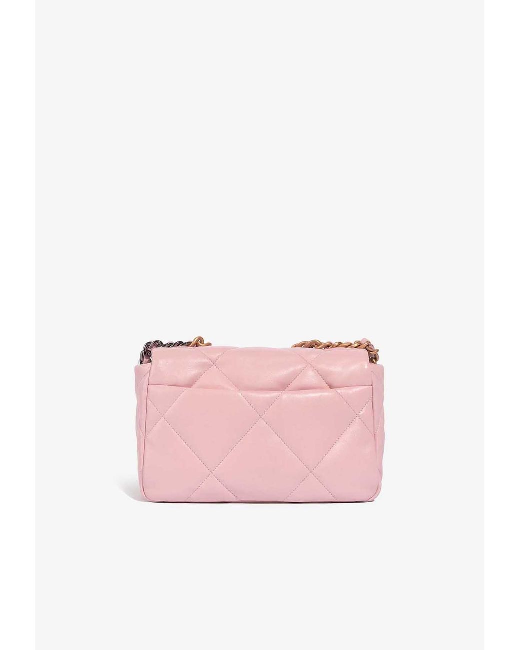 Chanel 19 Flap Bag In Light Rose Lambskin With Gold Hardware in Pink