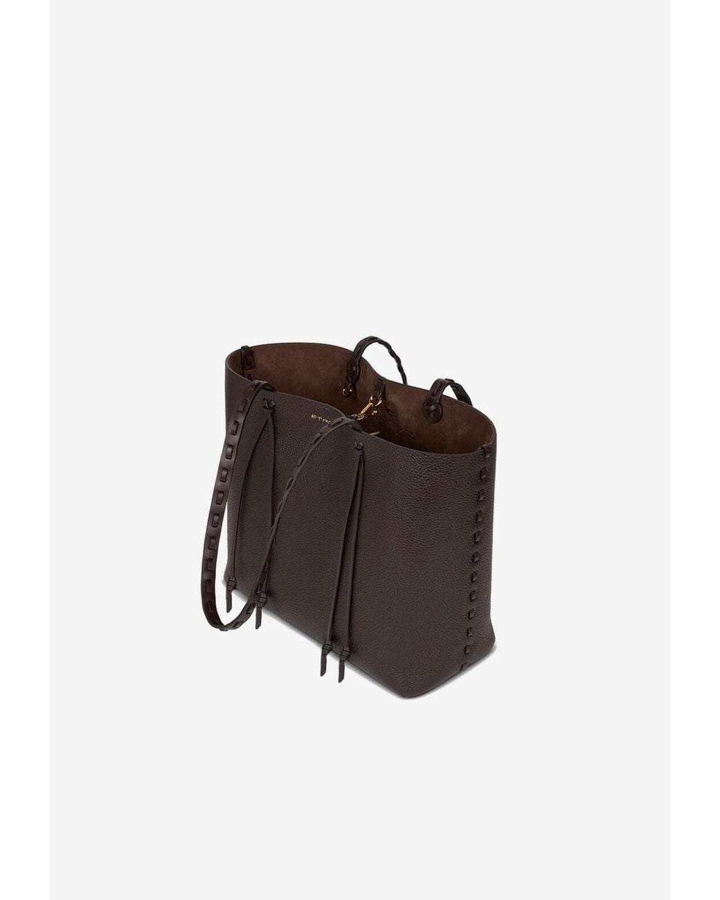 Etro Black Medium Essential Leather Tote Bag