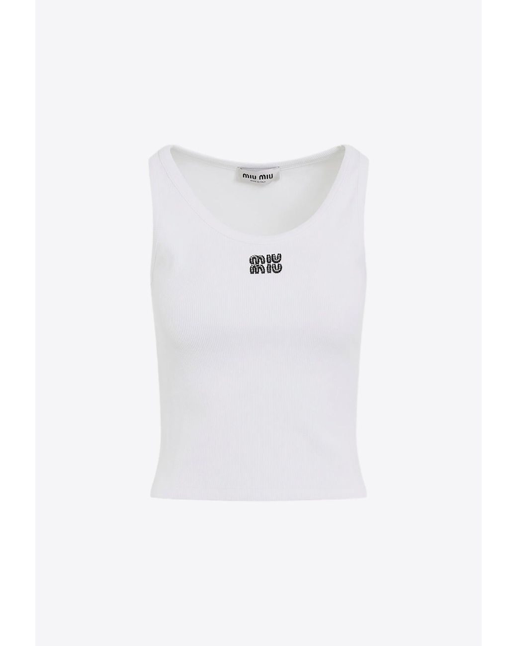 miu miu メッシュタンクトップ ホワイト Miu White Tank Tops | Editorialist