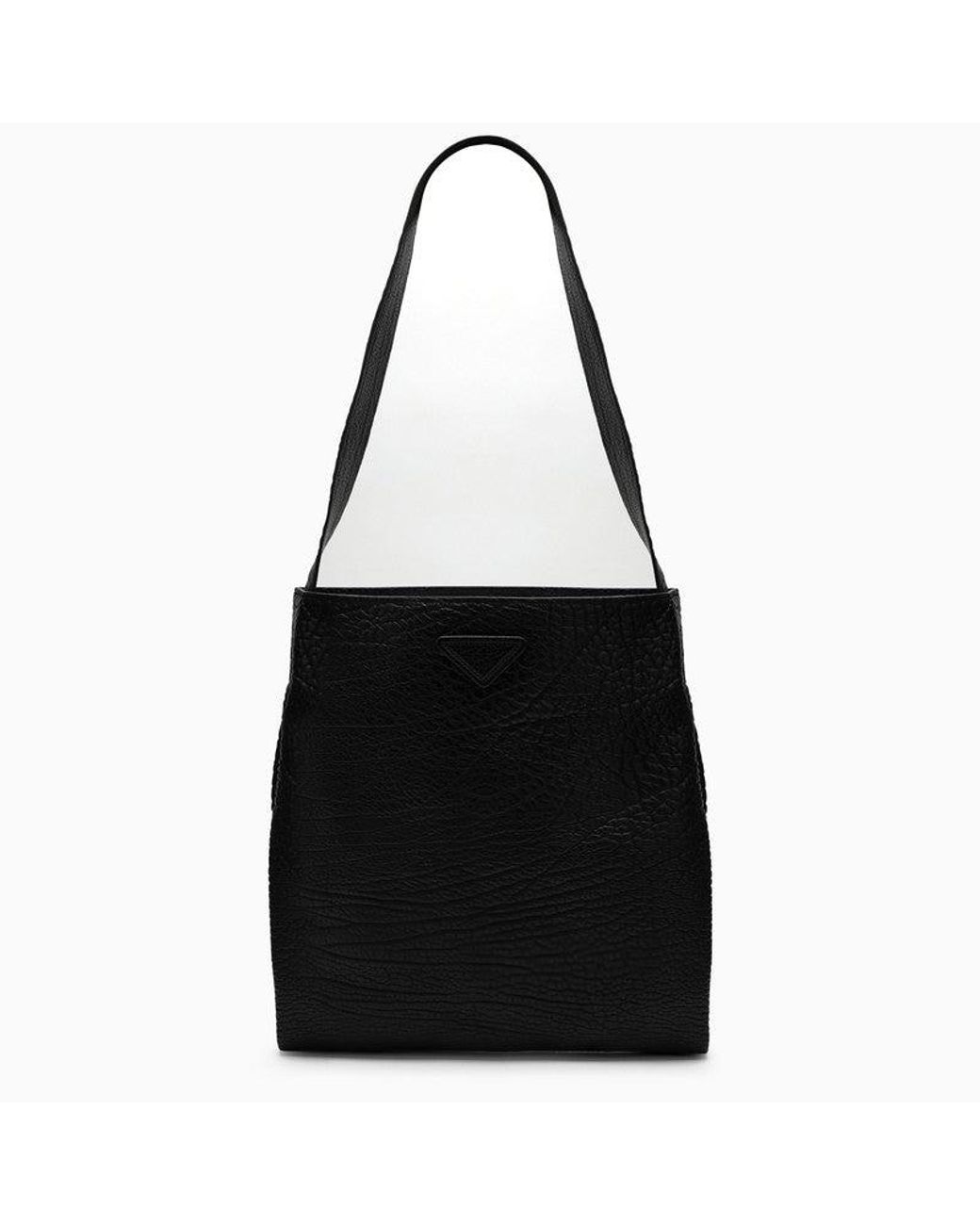 Prada Black Leather Tote Bag Black for Men Lyst