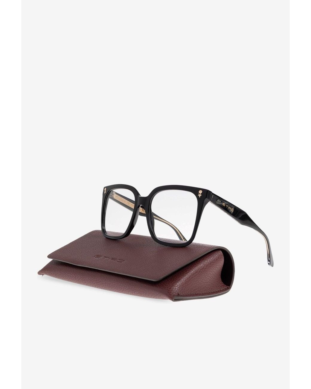 Etro Black Logo Square Glasses