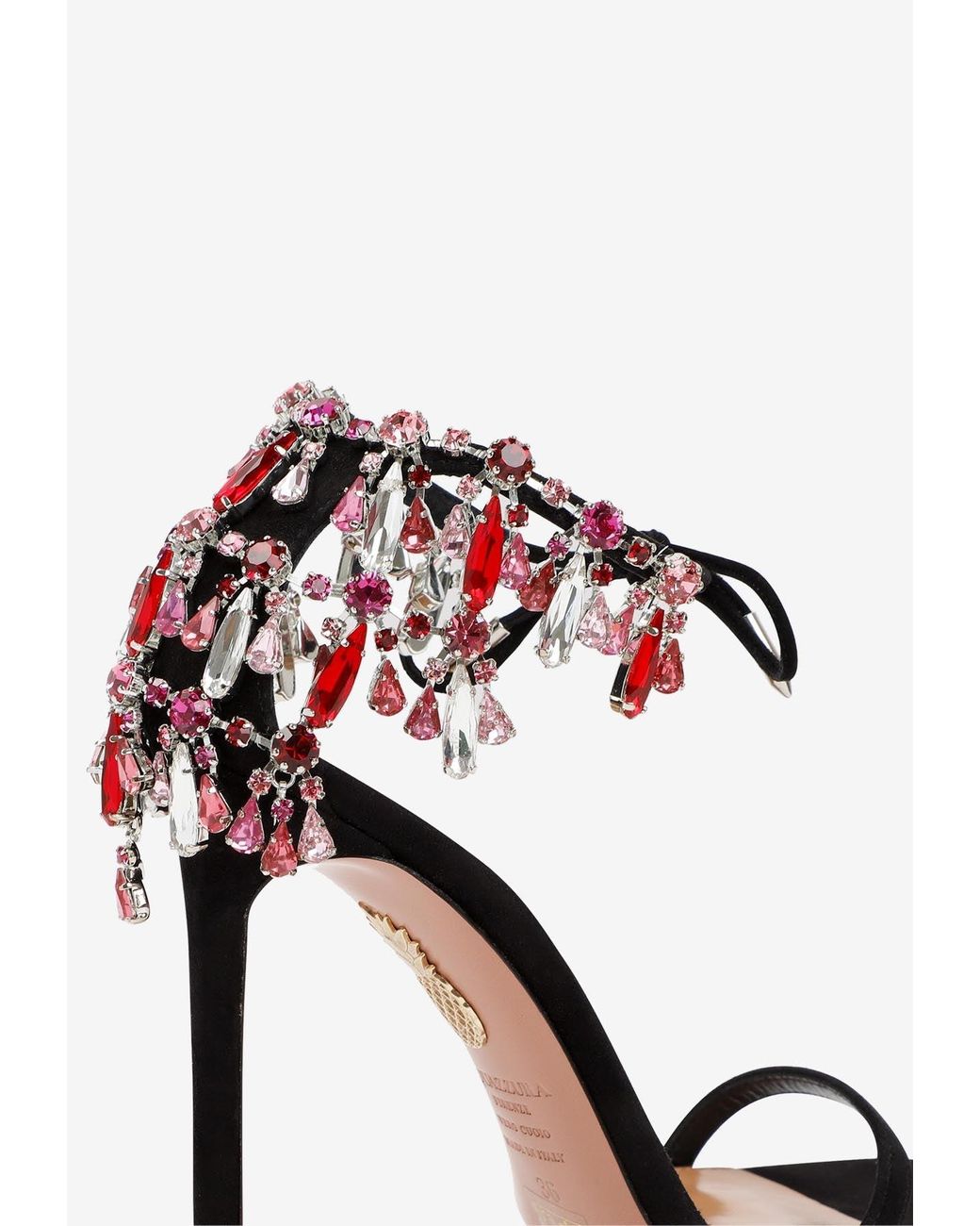 Aquazzura Moonwalk 105 Suede Sandals in White | Lyst