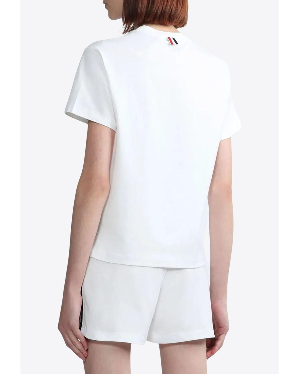Thom Browne White Name Tag Patch T-Shirt