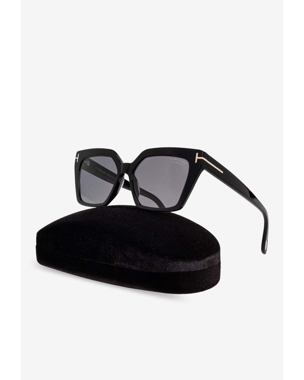 Tom Ford Gray Winona Rectangular Sunglasses
