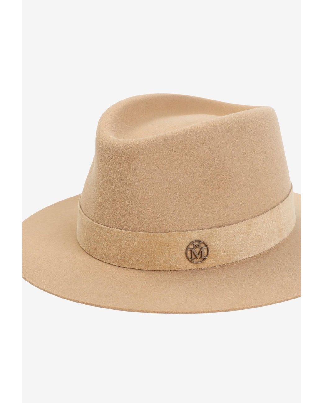 Maison Michel Natural Andre Suede Fedora Hat