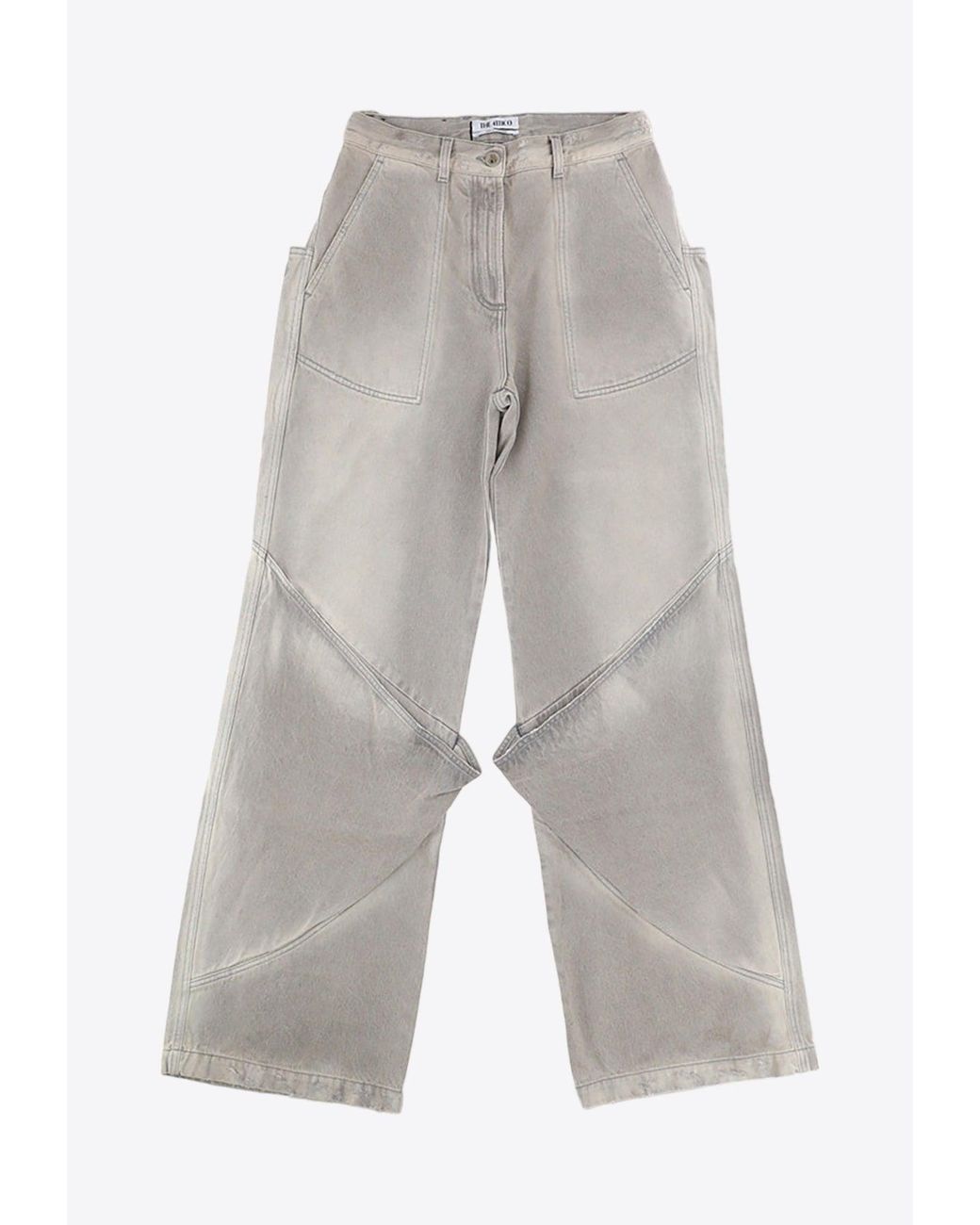Jeans The Attico Femme Taille 27, Noir, Coupe Loose Baggy, Détails Découpés, Neuf Avec Défauts