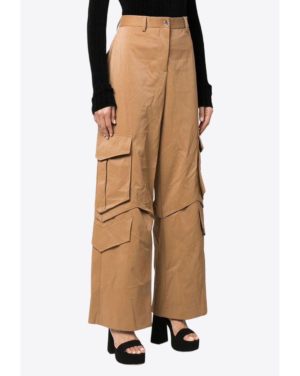 MSGM Natural Straight-Leg Cargo Pants