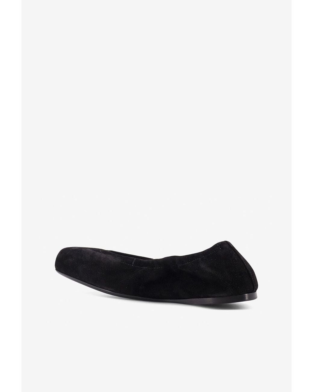 Alaïa White Square-Toe Suede Ballet Flats