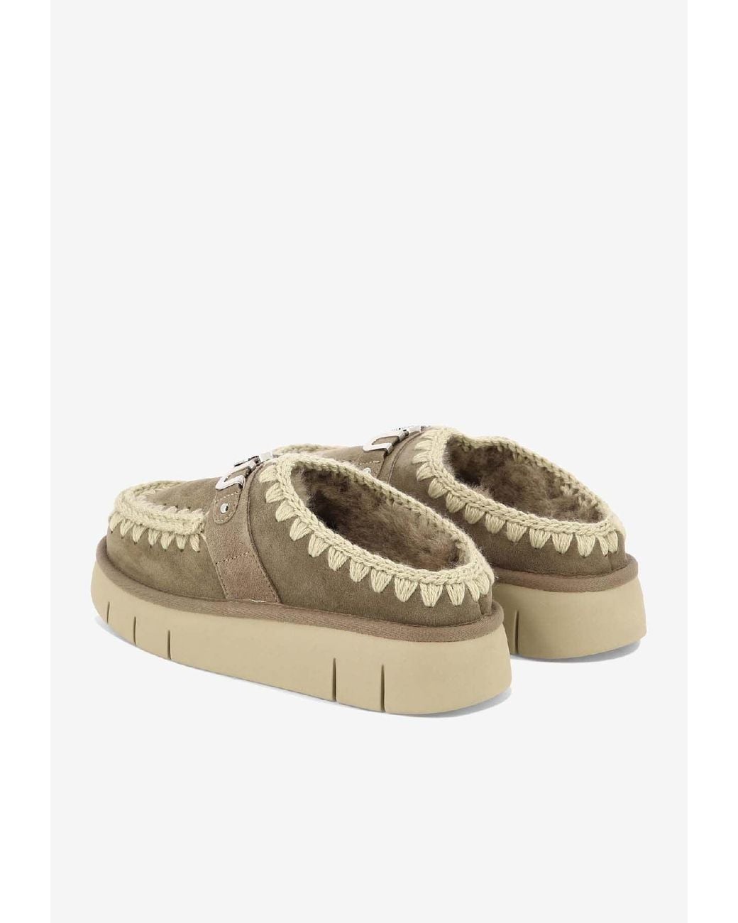Mou Natural Bounce Suede Clogs