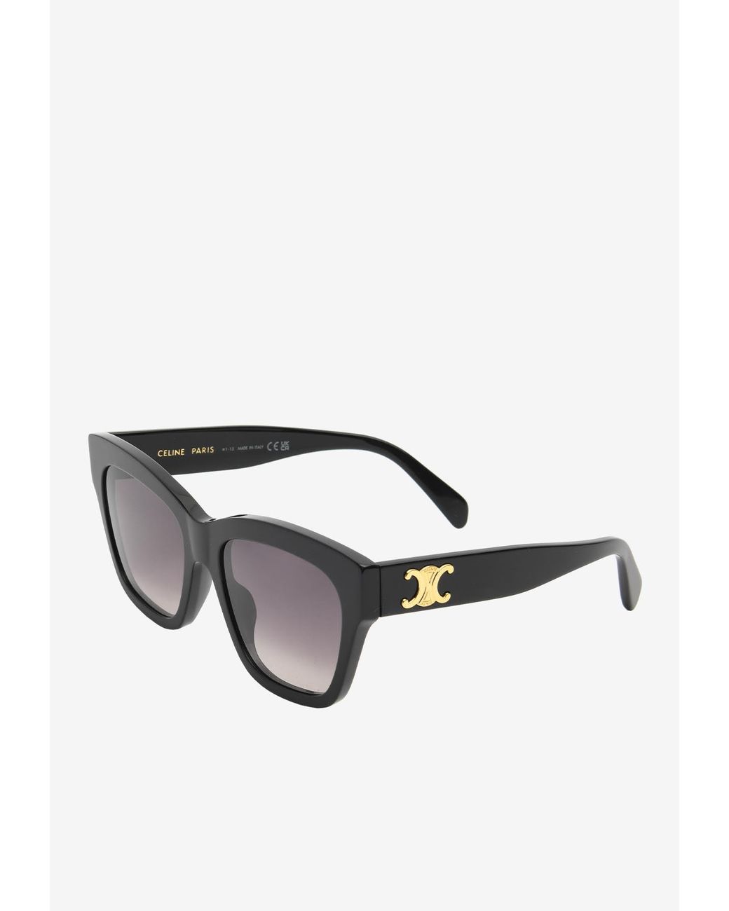 【送料&関税込】Celine Logo Lens Curved Square Frame Celine Logo Square Sunglasses in Black | Lyst