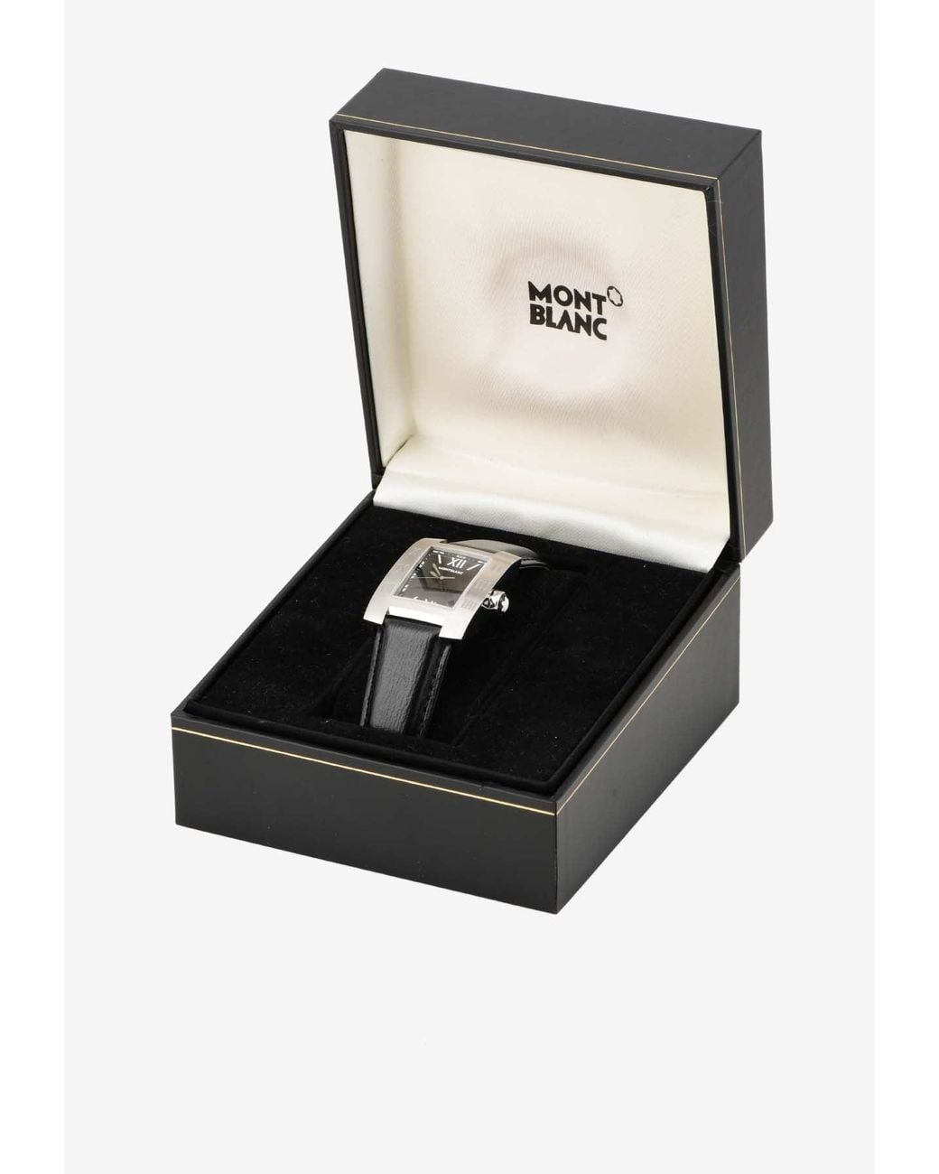 Montblanc Black Profile Rectangular Stainless Steel Watch for men