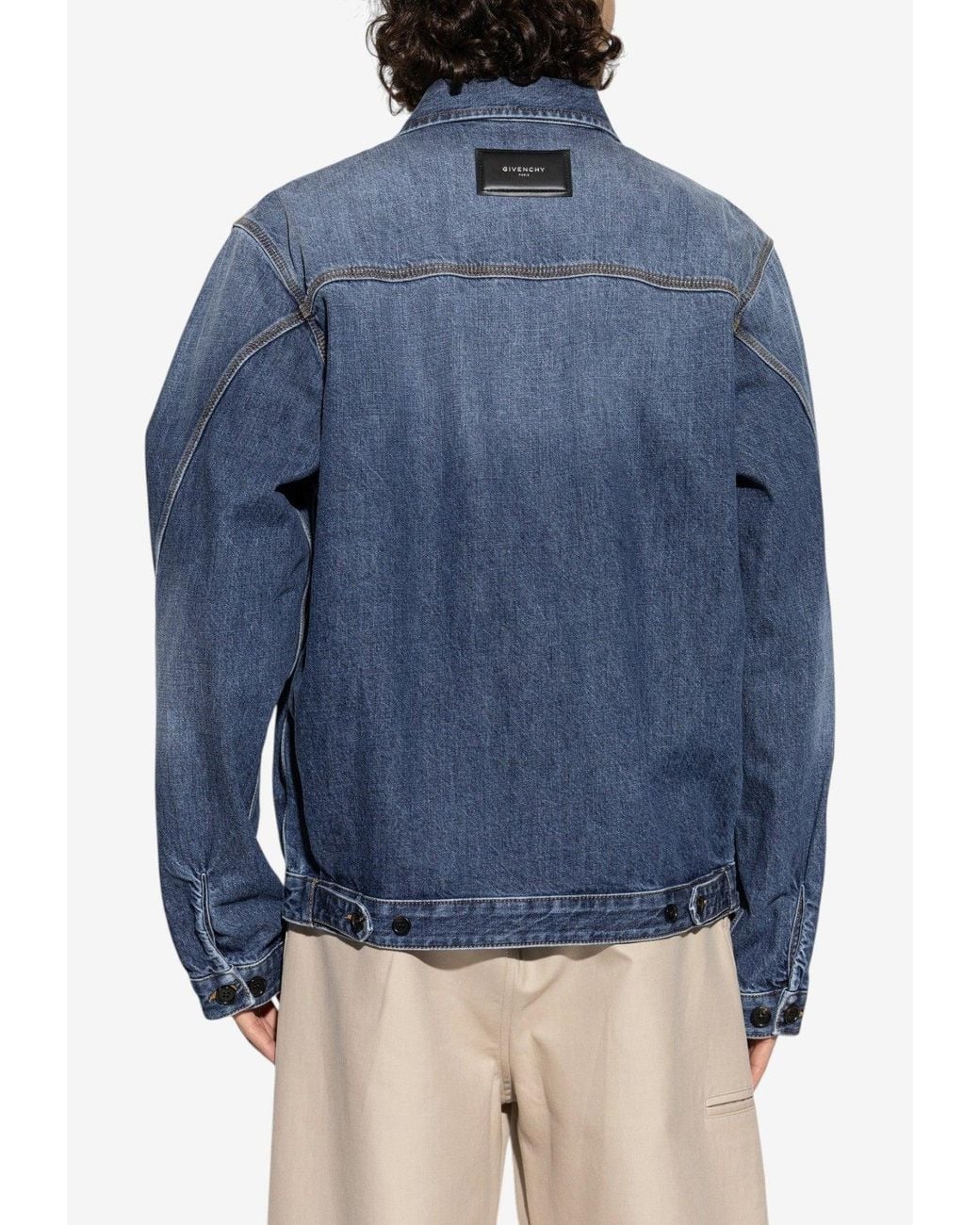 Givenchy Blue Denim Zipped Jacket for men