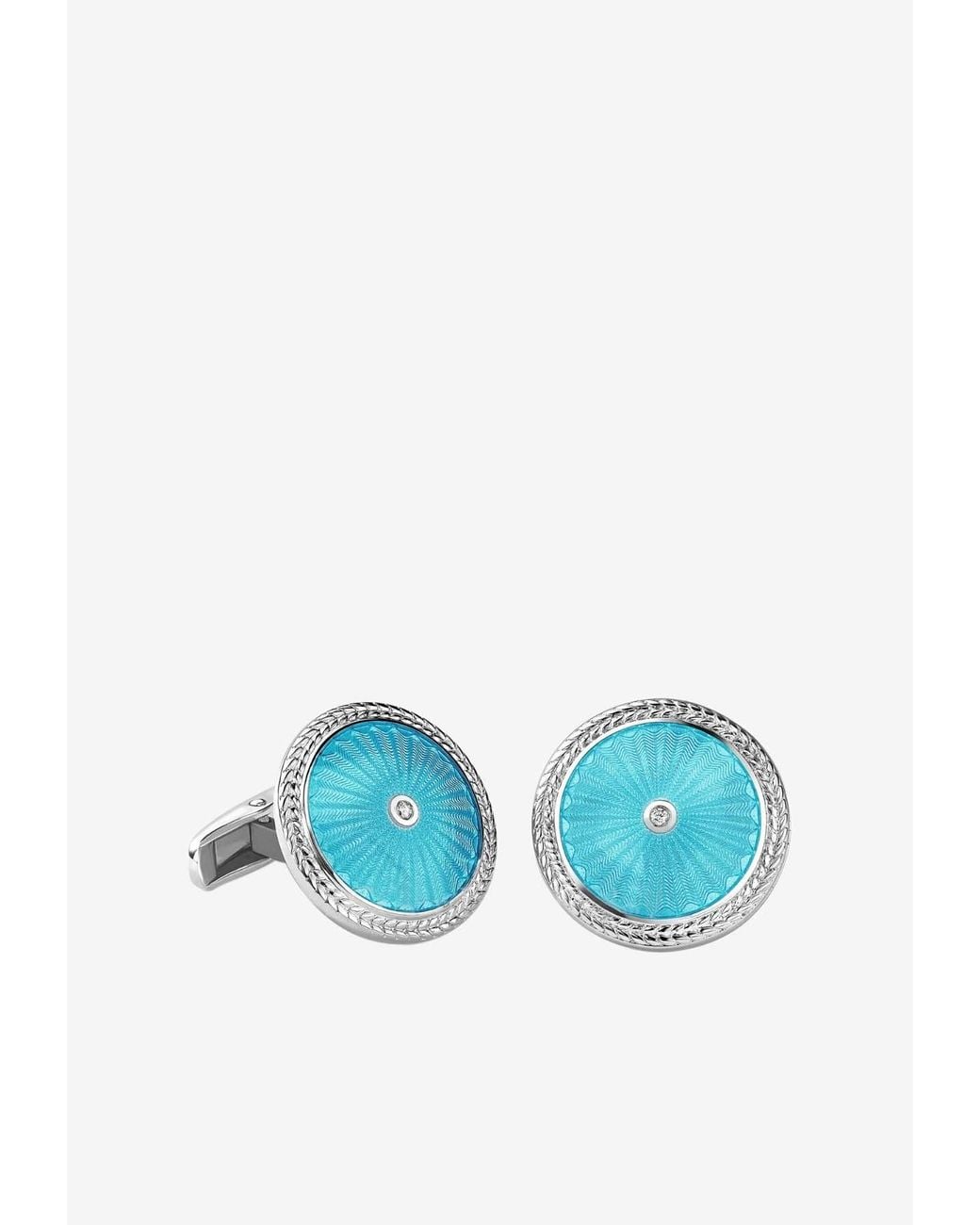 Faberge Blue Sterling Cufflinks for men