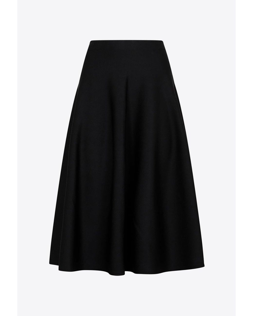 The Row Cindy A-line Midi Skirt in Black | Lyst