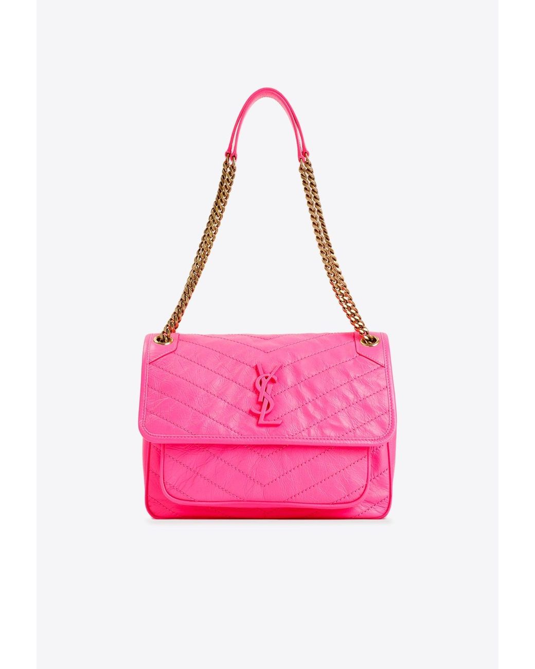 Saint Laurent Medium Niki Shoulder Bag In Quilted Leather in Pink Lyst