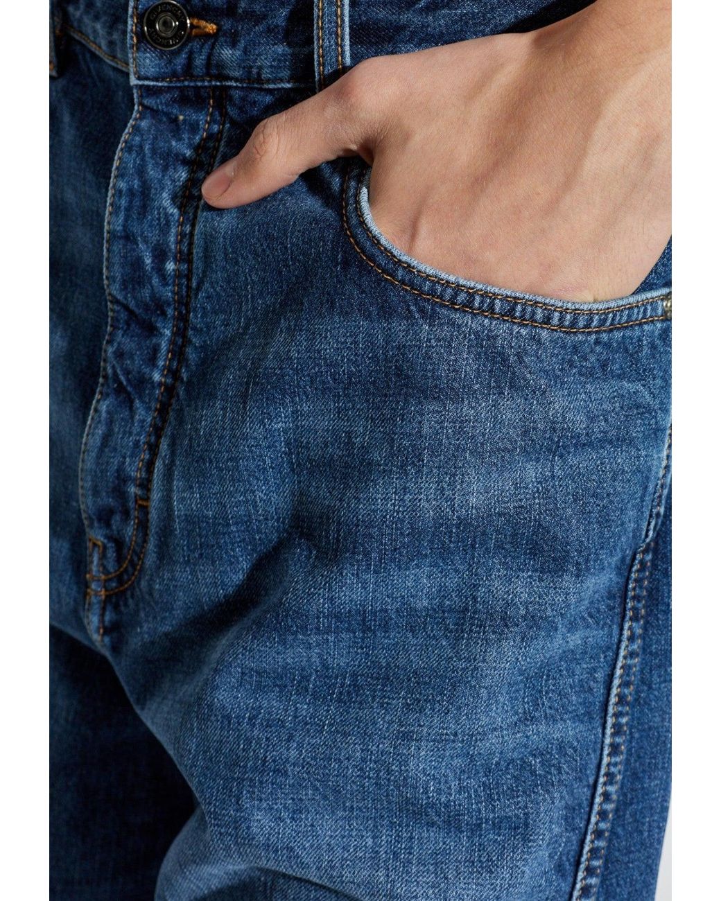 Givenchy Blue Logo Patch Wide-Leg Jeans for men