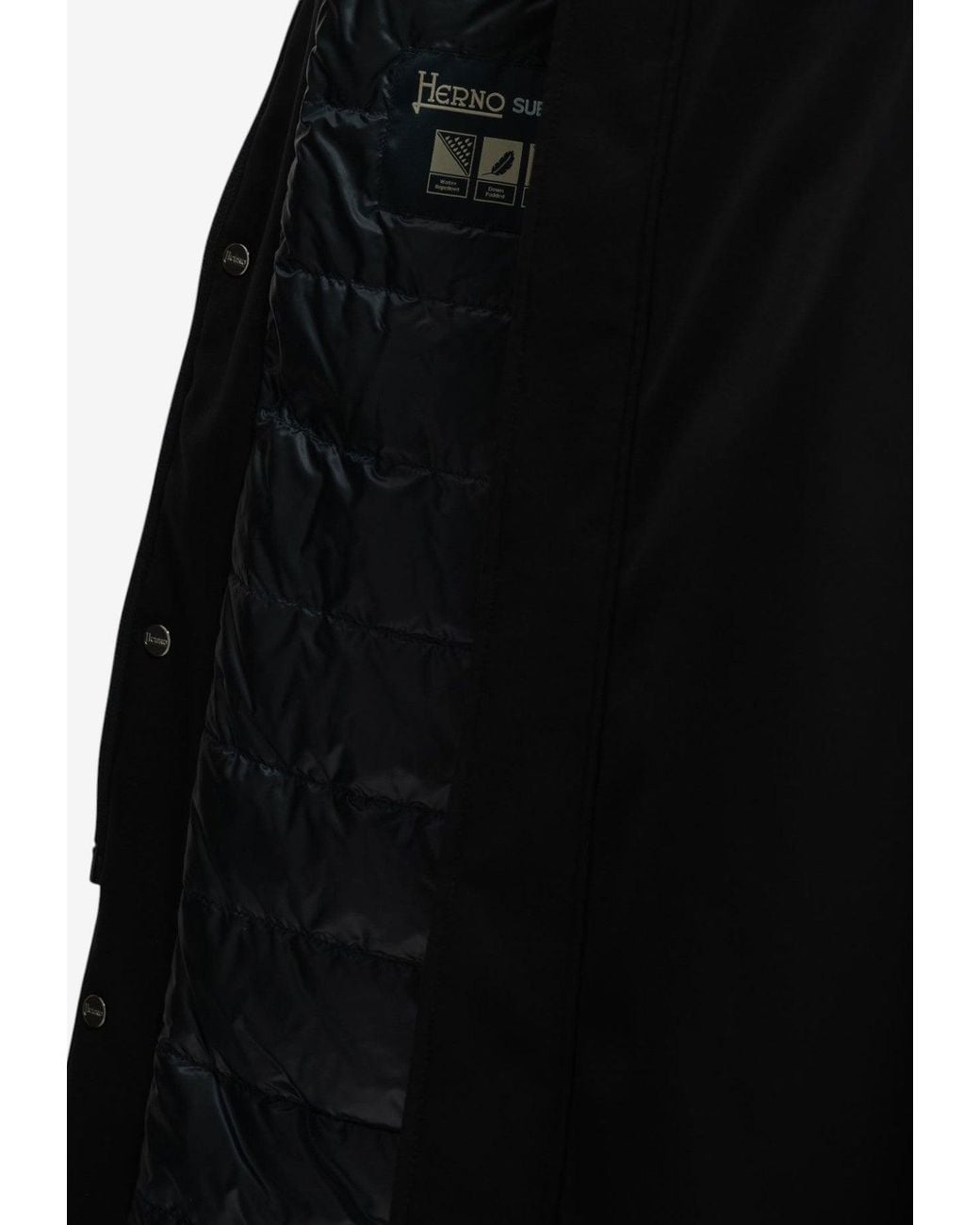 Herno Black Long Down Jacket for men