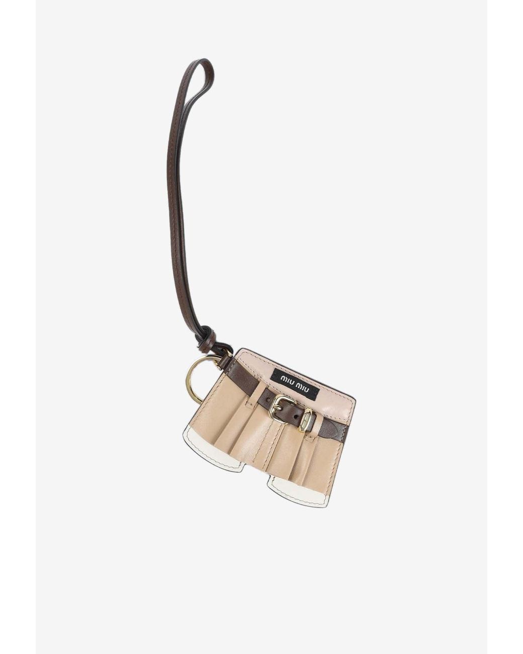 【関税無・国内発】 MIU MIU / Mini Skirt Keyring / キーリング Miu Miu Mini Skirt Leather Keychain in White | Lyst Australia