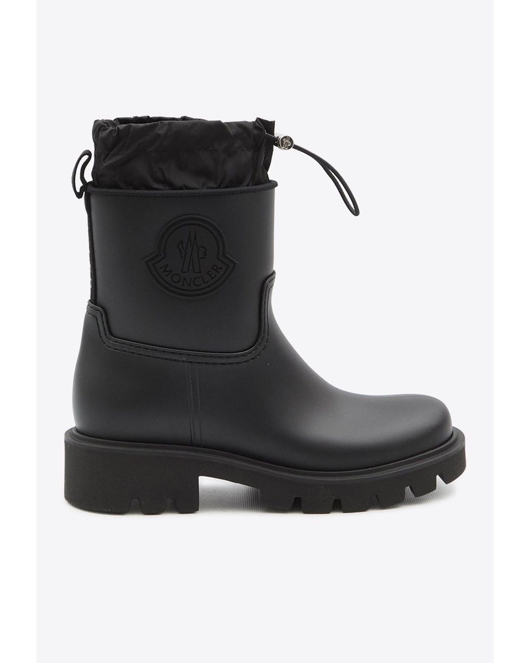 Moncler Black Kickstream Drawstring Rain Boots