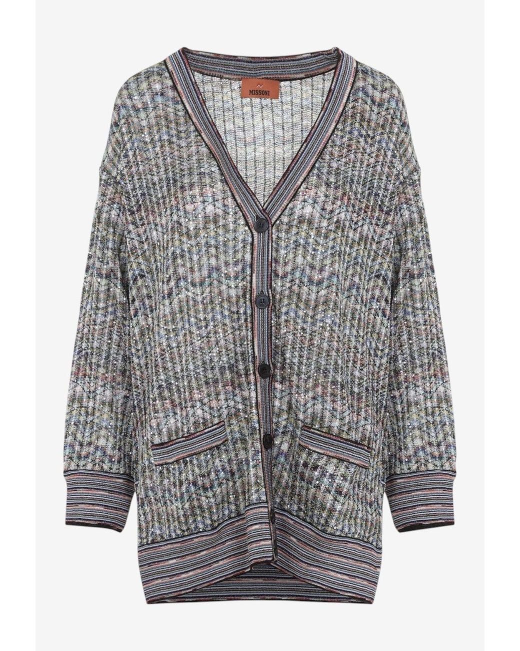 Missoni Gray Caperdoni Buttoned Cardigan