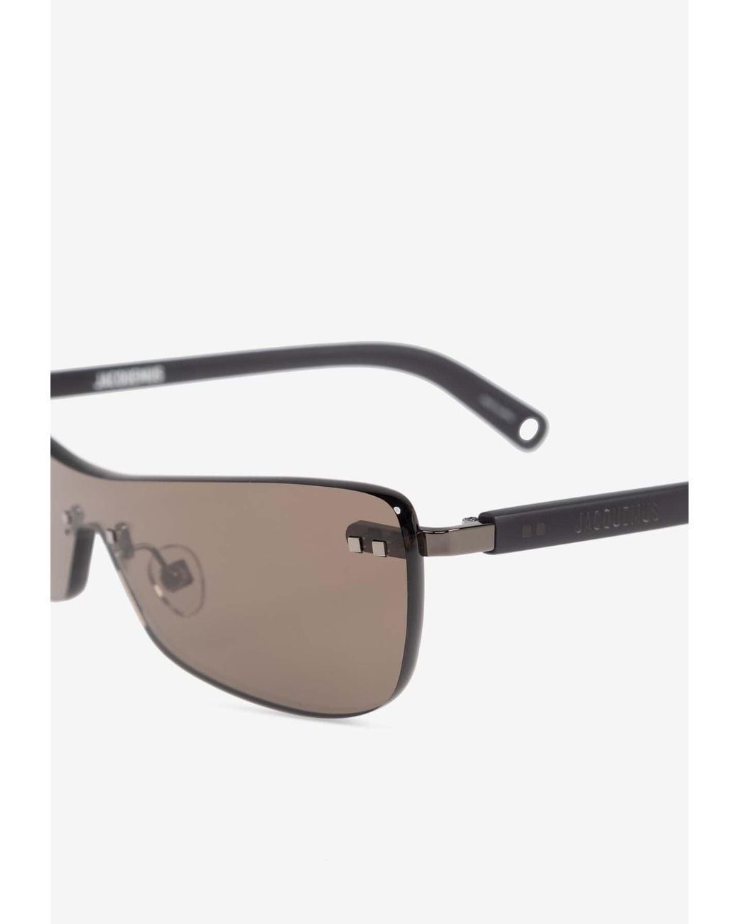 Jacquemus Brown Shield Logo Sunglasses