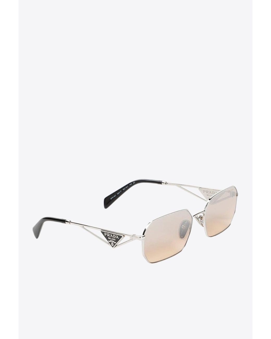 Prada Geometric Square Sunglasses Black (SPR19Z) in Acetate with  Silver-tone - US