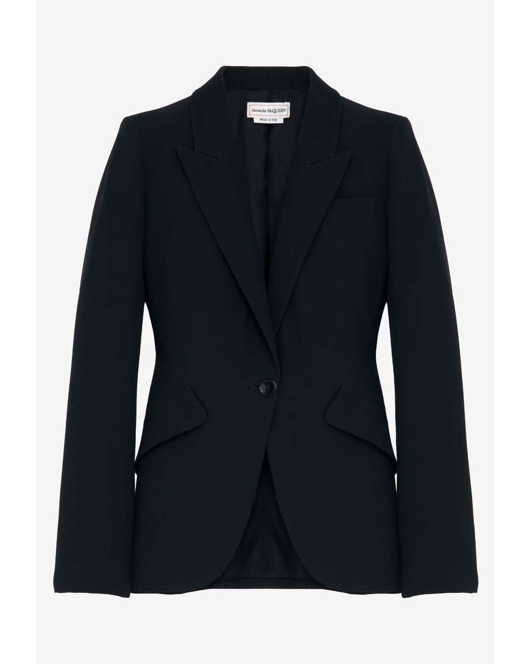 McQueen Blue Single-Breasted Buttoned Blazer