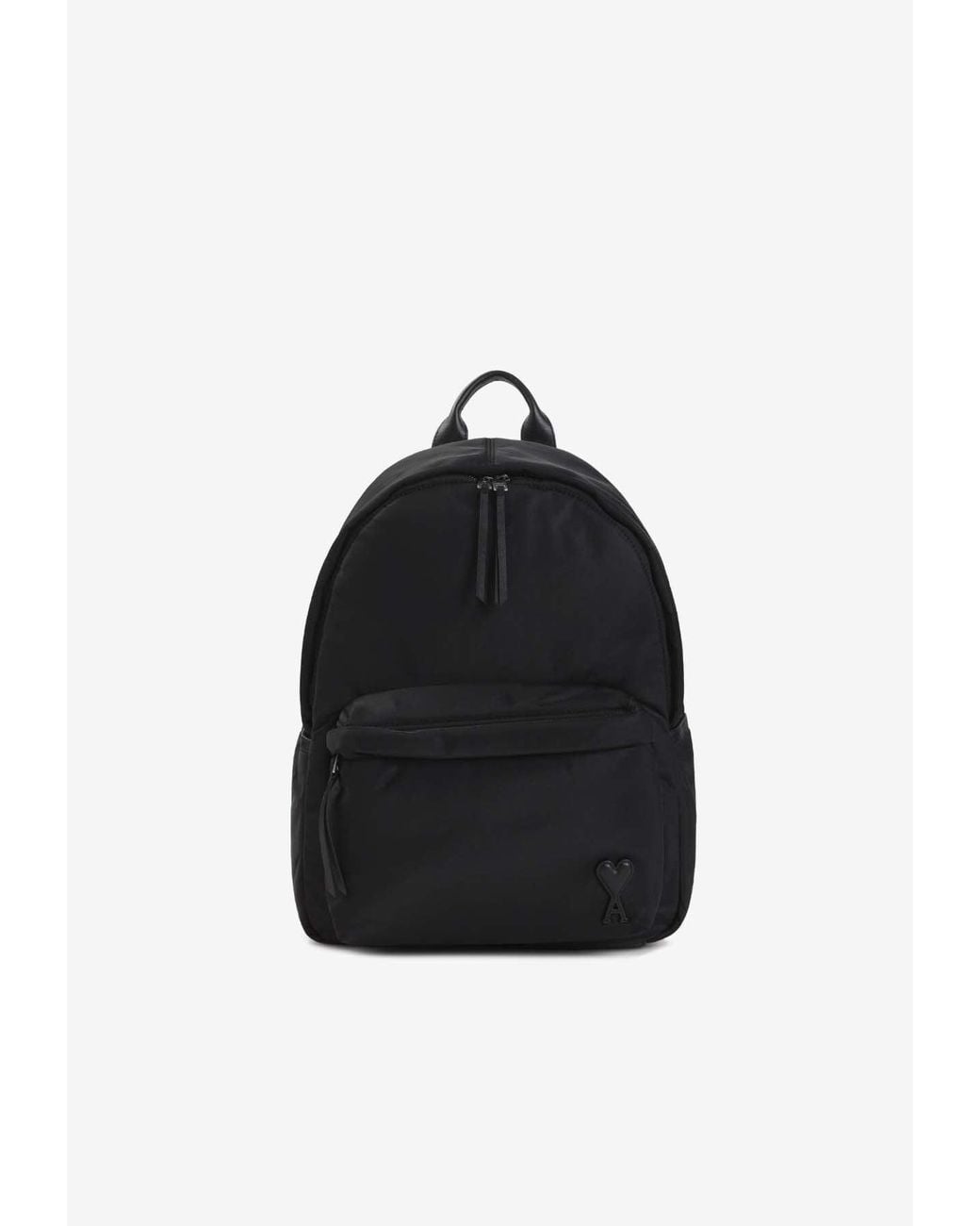 AMI Black Marcel Backpack With Logo-Patch for men