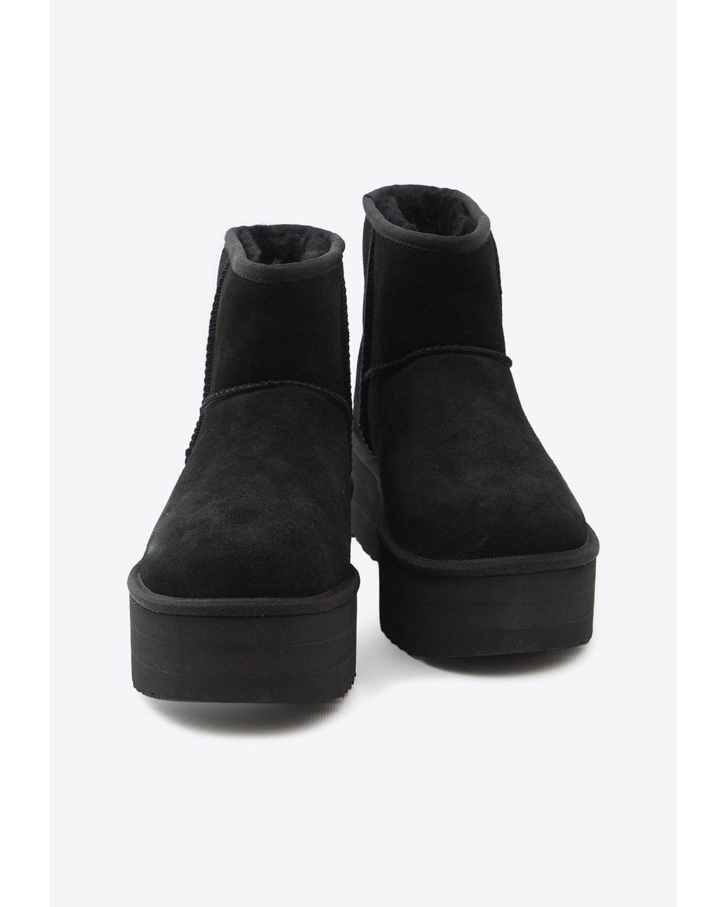 Ugg Black Classic Mini Platform Suede Boots