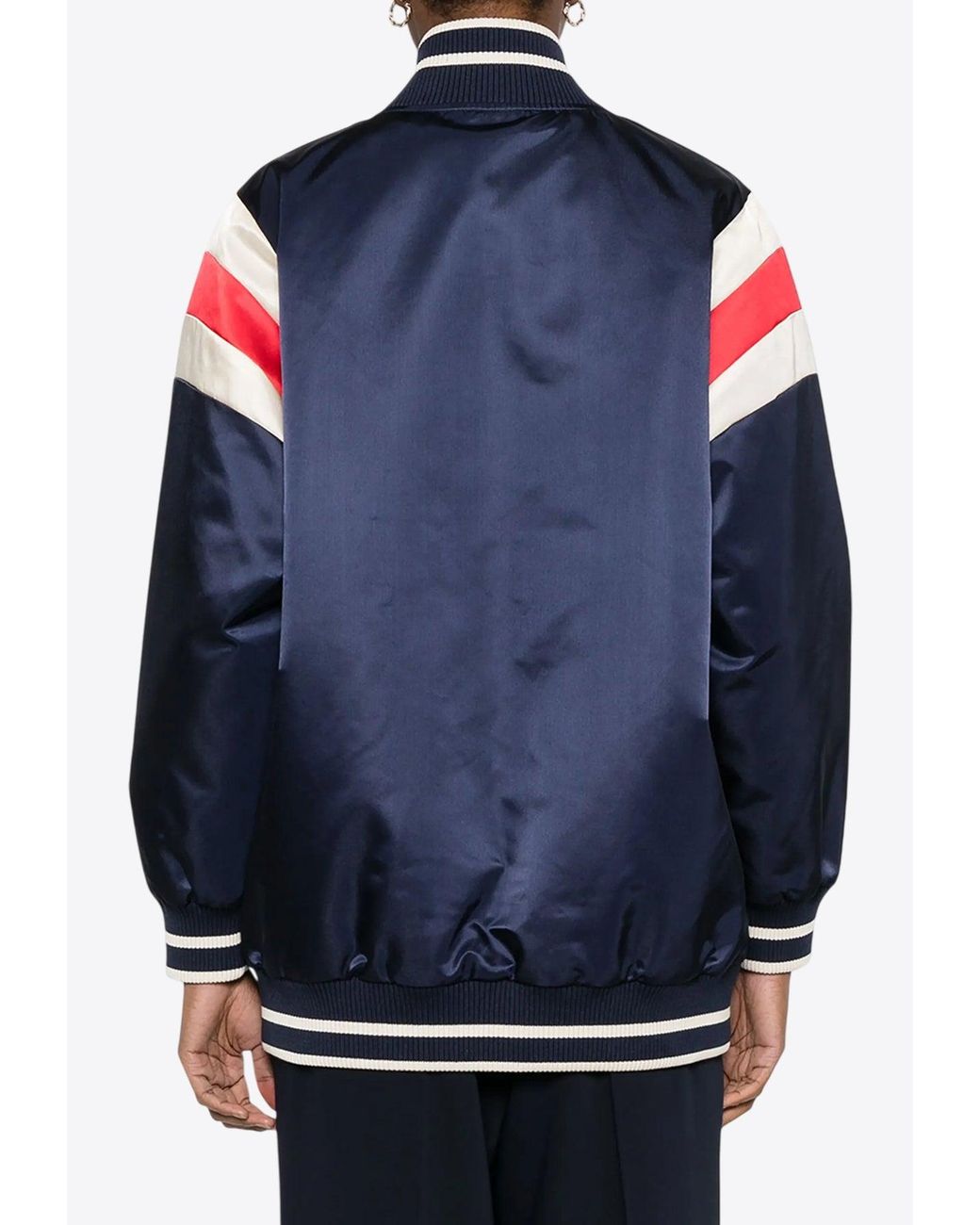 P.A.R.O.S.H. Blue Nobody Logo Patch Bomber Jacket