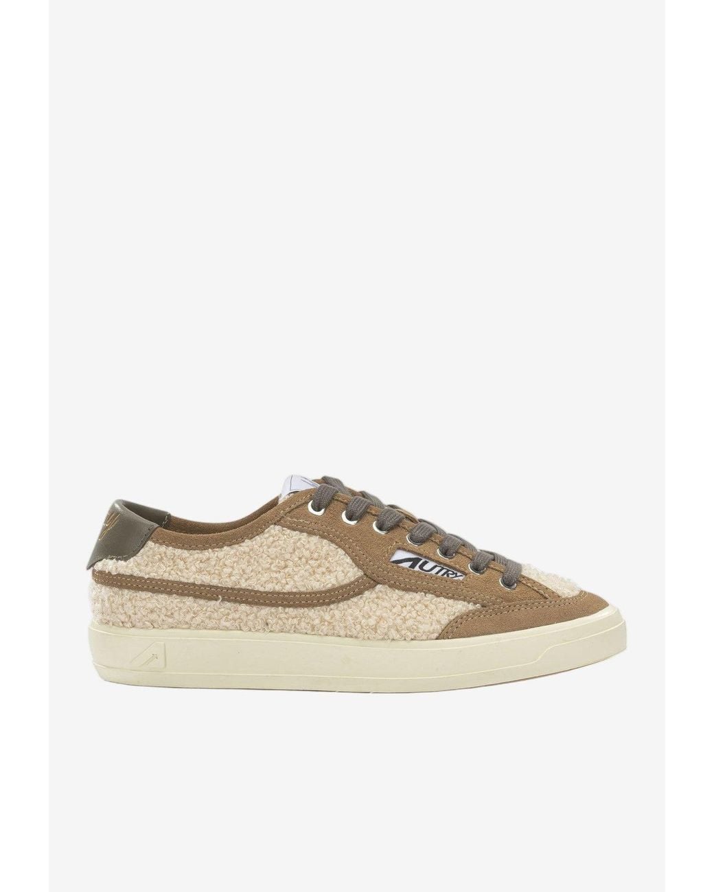 Autry Brown Windscape Bouclé Low-Top Sneakers